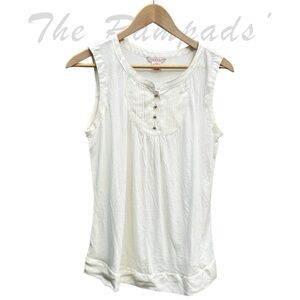 Pink Tartan White Cream Tank Top Size Medium